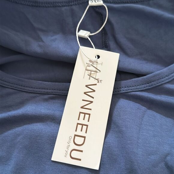 WNEEDU Women's Summer Casual T Shirt Dress Short Sleeve Swing Dress - Picture 4 of 5